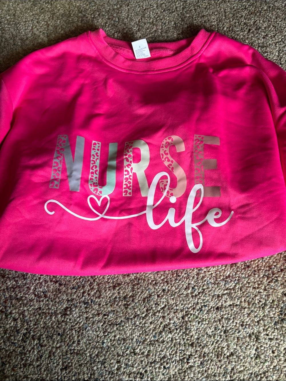 Bright Pink "Nurse Life" Graphic Sweatshirt